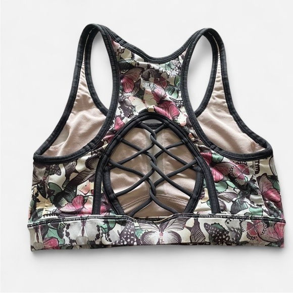 Lululemon Sweaty Or Not II Sports Bra in Butterfly Angel Wing Multi/Black - Picture 8 of 8